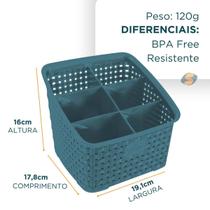 Organizador Multiuso Rattan Plástico - Nitron 6 Divisórias C