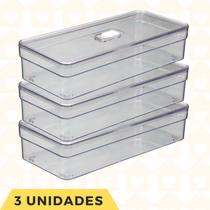 Organizador Multiuso Retangular Com Porta Ovos Cozinha 3 UN