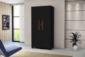 Organizador Multiuso Sapateira 2 Portas Dacar 10 Prateleira Preto -Chave Porta 100% MDF Carmolar