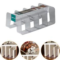 Organizador Multiuso Transparente 4 Divisórias 40X25X15 Cm Organizador Multiuso Transparente 4 Divisórias 40X25X15 Cm