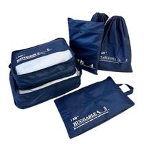 Organizador necessaire para mala de viagem kit 6 peças coleção unique - azul marinho