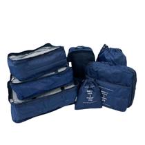 Organizador necessaire para mala de viagem kit 8 peças coleção unique - azul marinho