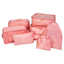 Organizador necessaire para mala de viagem kit 8 peças coleção unique - rosa Organizador necessaire para mala de viagem kit 8 peças coleção unique - rosa
