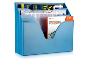Organizador Office Triplo Azul Pastel Waleu