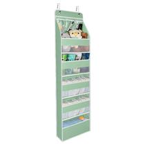 Organizador Over Door Univivi de 6 prateleiras para armazenamento em tecido verde