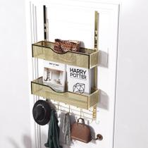 Organizador Over The Door Hooks BRENNHOLZ com 10 ganchos e 2 cestos