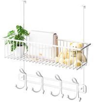 Organizador Over The Door Hooks Kaiferty com cesta e 12 ganchos