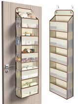 Organizador Over the Door Yecaye de 5 camadas com 15 bolsos bege