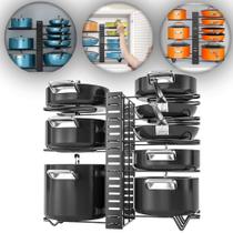 Organizador Panelas Ajustável Armários Cozinha Rack Suporte Organizador Panelas Ajustável Armários Cozinha Rack Suporte