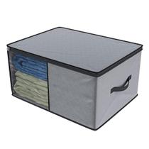 Organizador Para Cobertores E Edredons Com Visor Cinza