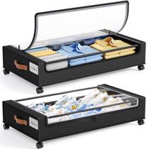 Organizador para debaixo da cama Yecaye 60 L com rodas, kit com 2 unidades Organizador para debaixo da cama Yecaye 60 L com rodas, kit com 2 unidades