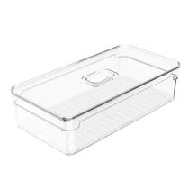 Organizador Para Geladeira 2,8 Litros Empilhável Com Tampa Transparente Pote Porta Mantimentos Salada Legumes Frutas Alimentos Clear Fresh