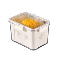 Organizador para Geladeira com Tampa e Divisória Prático, Transparente e Resistente 23,5x16,5x14cm