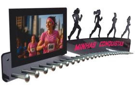 Organizador para Medalhas Corrida de Rua Feminino com Porta Retrato 61cm Comprimento