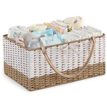 Organizador para Pañales HBlife Cesta de Almacenamiento Artesanal 38x25x18cm