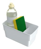 Organizador Para Pia Branco de Plástico com Porta Detergente e Esponja Stolf