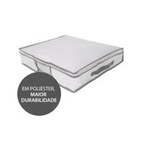 Organizador Para Roupas de Cama Mesa e Banho P Vizapi Exclusive 45x40x9cm Branco Cinza