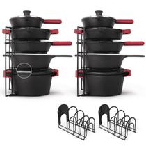 Organizador para Sartén Cuisinel Paquete de 2 con Recubrimiento de Silicona y Estante de 39 cm