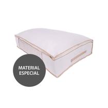 Organizador Para Travesseiros Roupas de Cama e Banho GG Vizapi Classic 85x45x15cm Branco Bege Organizador Para Travesseiros Roupas de Cama e Banho GG Vizapi Classic 85x45x15cm Branco Bege