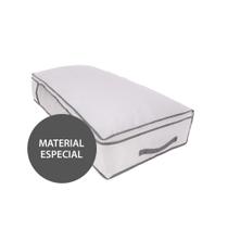 Organizador Para Travesseiros Roupas de Cama e Banho GG Vizapi Classic 85x45x15cm Branco Cinza