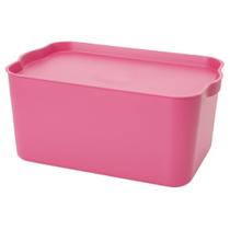 Organizador Pequeno Alto com Tampa Rosa Organizador Pequeno Alto com Tampa Rosa