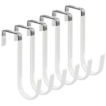 Organizador pesado Over the Door Hooks FYY, pacote com 6 unidades, branco Organizador pesado Over the Door Hooks FYY, pacote com 6 unidades, branco