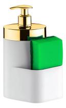 Organizador Pia Porta Detergente E Esponja Branco E Dourado Organizador Pia Porta Detergente E Esponja Branco E Dourado