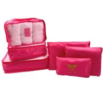 Organizador pink de Mala Bolsa Kit 6 Pecas 78001