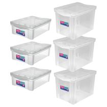 Organizador Plástico 3 Un 30L+3 Un 13,5L Transparente Ordene Organizador Plástico 3 Un 30L+3 Un 13,5L Transparente Ordene