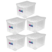 Organizador Plástico 30L Tampa Transparente Ordene Kit 5