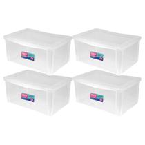 Organizador Plástico 65L Tampa Transparente Ordene Kit 4