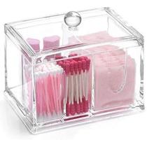 Organizador Porta Algodão E Cotonete 2 Em 1 Acrílico - Lyor
