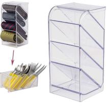 Organizador Porta Caneta Mesa Bancada Escritório Rack de Armazenamento Multiuso Cristal - Waleu