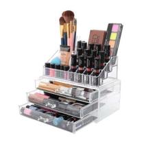Organizador Porta Maquiagem Pincel Batom Acrílico 3 Gavetas Organizador Porta Maquiagem Pincel Batom Acrílico 3 Gavetas