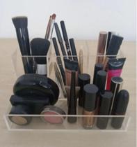 Organizador Porta Maquiagem Pincel Batom Rímel Acrílico Cristal Organizador Porta Maquiagem Pincel Batom Rímel Acrílico Cristal