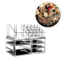 Organizador Porta Maquiagens com 5 ou 6 Gavetas em Acrílico Esmaltes Joias Pinceis Batons Compartimentos Armazenamento Cosméticos Organizador Porta Maquiagens com 5 ou 6 Gavetas em Acrílico Esmaltes Joias Pinceis Batons Compartimentos Armazenamento Cosméticos
