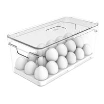 Organizador Porta Ovos Bandeja 36 Unidades Clear Fresh Pote Para Geladeira Com Alças Laterais Para Transporte