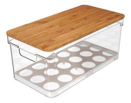 Organizador Porta Ovos Clear Fresh Natural Bambu 36 Un - Ou