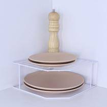 Organizador Porta Pratos Viena 2 Níveis Aço Oliva Bel