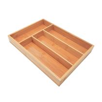 Organizador Porta Talheres 4 Divisórias em Bambu 34x25cm Tyft Yoi
