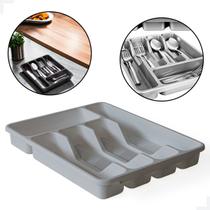 Organizador Porta Talheres de Gaveta com 5 Divisórias - Prata