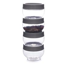 Organizador porta temperos 4 peças 155ml Gire e Trave Plasutil ref.6323