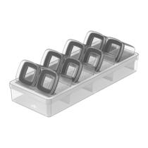 Organizador Porta Temperos Condimentos 9 Pçs 150ml Clear Block Acrílico Premium Ou Translúcido