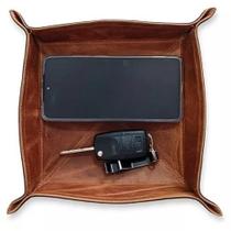 Organizador Porta-trecos De Mesa Em Couro Natural Organizador Porta-trecos De Mesa Em Couro Natural