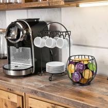 Organizador Porta Xícaras e Pires 6 Ganchos Porta Cápsulas de Café Universal