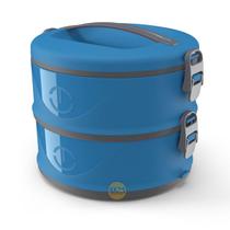 Organizador Pote Térmico Milão Duplo Marmita 1,5 L Azul