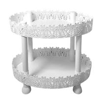 Organizador Prateleira Dupla De Plastico Oval Branco