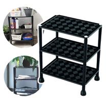 Organizador Prateleira Modular Multiuso 3 Andares Plástico Preto