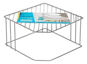 Organizador Prato Prateleira Cantoneira Cozinha Cromado 1857