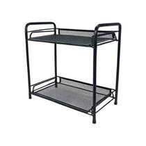 Organizador Preto Aramado Cosméticos Banheiro 2 Prateleiras